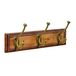 Honey Pine Rack W/ Gilded Bronze Hooks