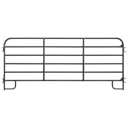 Alligator Brand 6 Bar Black Round Corner 12 ft. Corral Panel Alligator Brand 6 Bar Black Round Corner 12 ft. Corral Panel