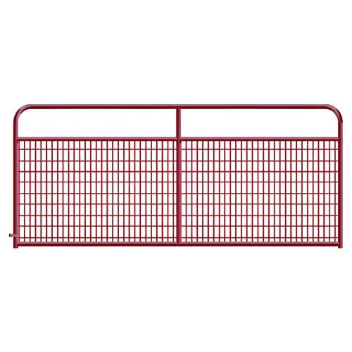 2" x 4" Wire Mesh Red Powder Coated Square Corner 12 ft. Gate