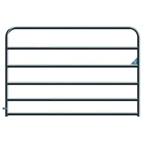 Gate 6-Bar Round Corner 4ft - Galvanized Black Gate 6-Bar Round Corner 4ft - Galvanized Black