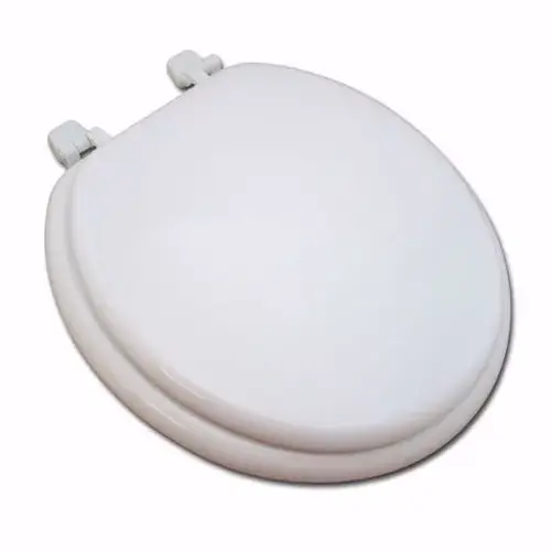 Toilet Seat Closed Frony Round Wood White Toilet Seat Closed Frony Round Wood White