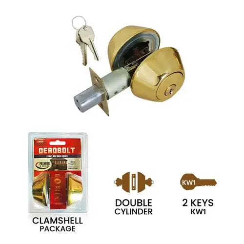 Grip Tight Double Cylinder Deadbolt - Brass Grip Tight Double Cylinder Deadbolt - Brass