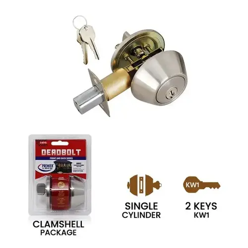 Grip Tight Single Cylinder Deadbolt - Stainless Steel Grip Tight Single Cylinder Deadbolt - Stainless Steel