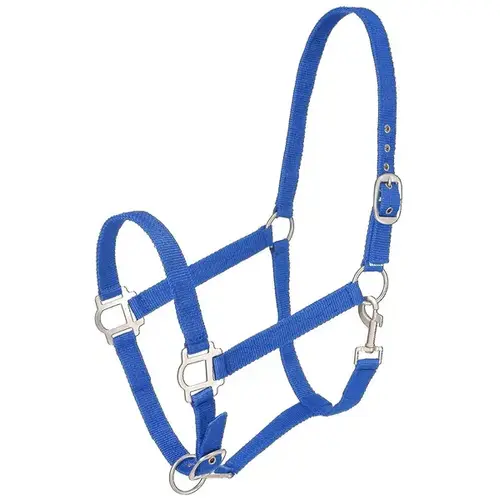 TOUGH-1 SATIN HORSE HALTER WITH SNAP - BLUE TOUGH-1 SATIN HORSE HALTER WITH SNAP - BLUE