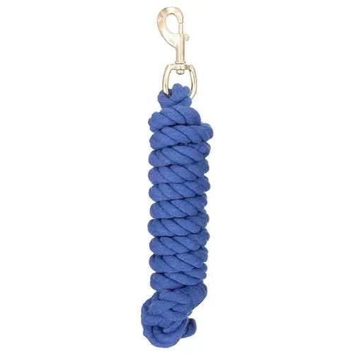 TOUGH-1 COTTON LEAD ROPE WITH BRASS SNAP - BLUE TOUGH-1 COTTON LEAD ROPE WITH BRASS SNAP - BLUE