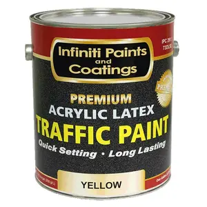 Infiniti Paints 35505873 Vinly Acrylic Latex Traffic Paint - Yellow 1 Gallon