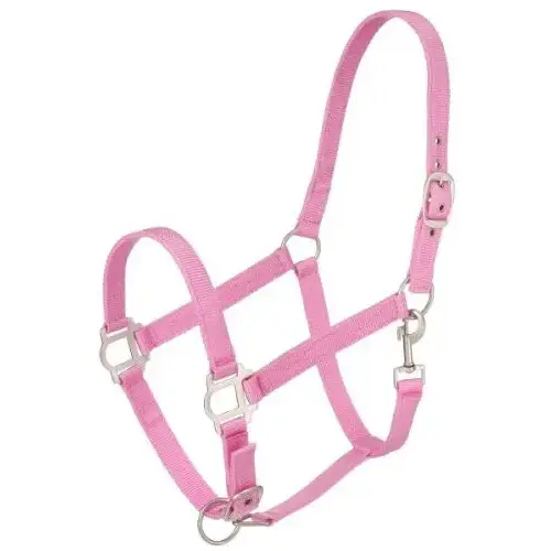TOUGH-1 SATIN HORSE HALTER WITH SNAP - PINK TOUGH-1 SATIN HORSE HALTER WITH SNAP - PINK