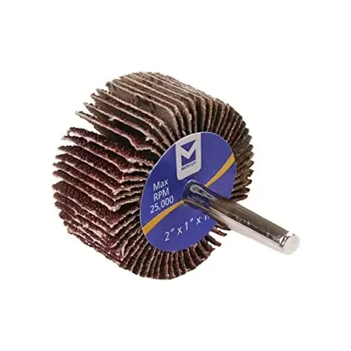 Flap Wheel - Mounted - 2" x 1" x 1/4" - 120 Grit