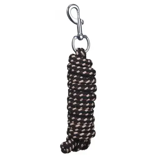8-FT BRAIDED SOFT POLY LEAD ROPE - BLACK/TAN/BROWN 8-FT BRAIDED SOFT POLY LEAD ROPE - BLACK/TAN/BROWN