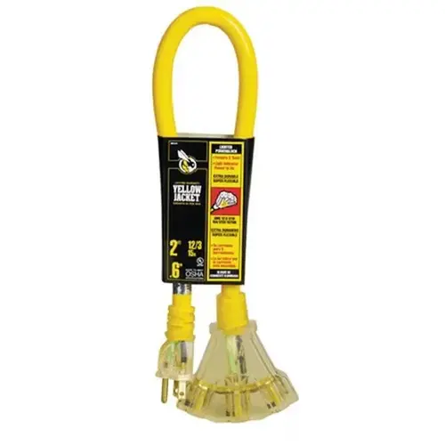 Power Block Extension Cord 3-Outlet Grounded 14/3 SJT 3ft Orange Power Block Extension Cord 3-Outlet Grounded 14/3 SJT 3ft Orange