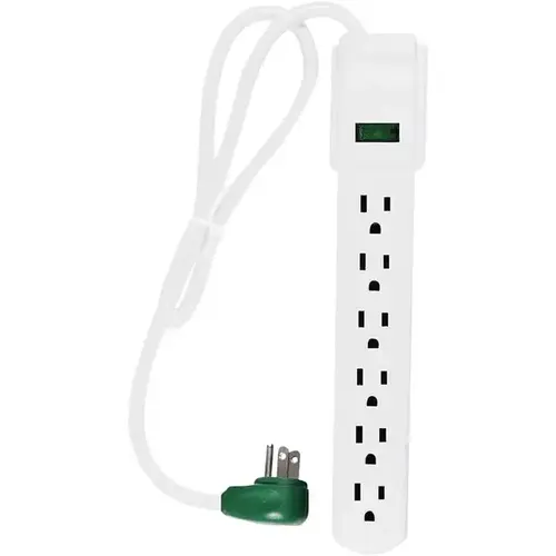 Surge Protector 6-Outlet 90-Joules - White Surge Protector 6-Outlet 90-Joules - White