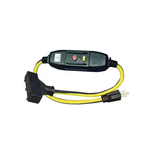 Extension Cord 3-Outlet 12/3 SJTW with In-Line GFCI - Yellow