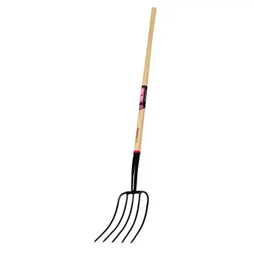 5-Tine Wood Long Handle Pitch Fork