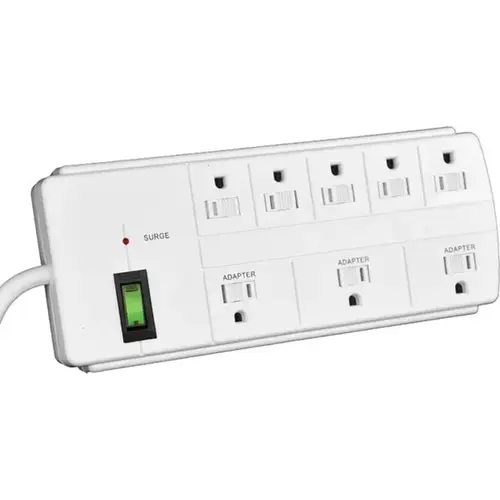Surge Protector 8-Outlet 750-Joules - White