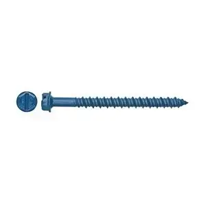 MKT Fastening, LLC CSH3122 Tapper+ Concrete Screw Hex-Head Slotted 3/16" x 2-1/4" Carbon Steel with Perma-Seal (Blue) pack of 100