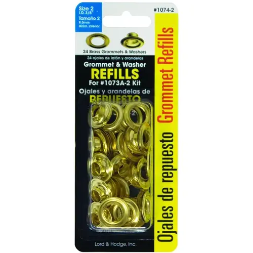 Handi Grommet Refills 3/8" Brass pack of 24