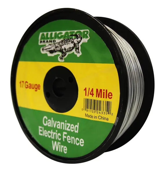 Alligator Brand 17 Gauge 1/4 Mile Galvanized Electric Fence Wire 14224335 Alligator Brand 17 Gauge 1/4 Mile Galvanized Electric Fence Wire 14224335