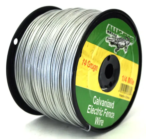 Alligator Brand 14 Gauge 1/4 Mile Galvanized Electric Fence Wire 14224378 Alligator Brand 14 Gauge 1/4 Mile Galvanized Electric Fence Wire 14224378