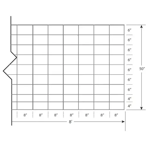 HALF SIZE CATTLE FENCE PANEL - GAUGE 6-WIRE 50" X 8FT HALF SIZE CATTLE FENCE PANEL - GAUGE 6-WIRE 50" X 8FT