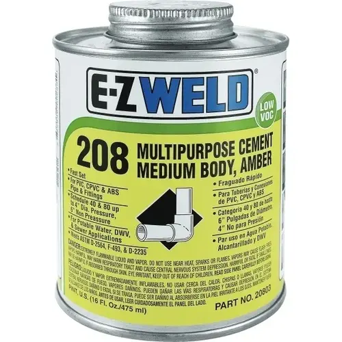 Multipurpose Cement 208 Medium Body Amber 1-Pint Multipurpose Cement 208 Medium Body Amber 1-Pint