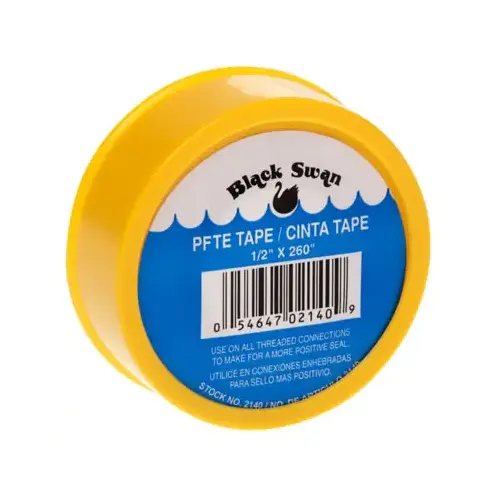 Gas Line PTFE Thread Seal Tape 1/2" x 260" Yellow Gas Line PTFE Thread Seal Tape 1/2" x 260" Yellow