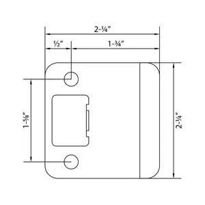 Stone Harbor Hardware 50175-19 2-1/4" x 1-3/4" (2-1/4" OAL) RC Extended Lip Strike - Matte Black