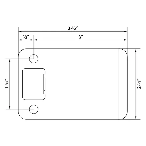 2-1/4" x 3" (3-1/2" OAL) RC Extended Lip Strike - Satin Nickel