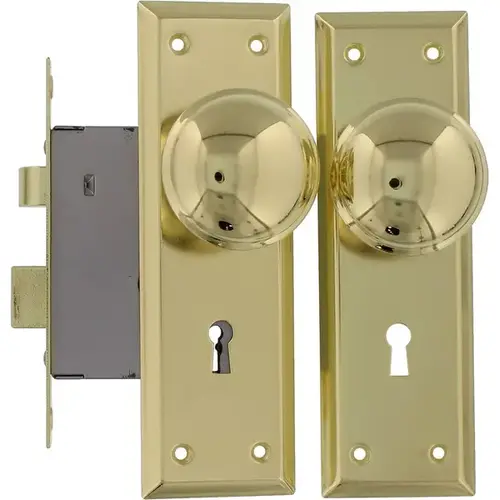 Skeleton Key Mortise Lock Polished Brass Skeleton Key Mortise Lock Polished Brass