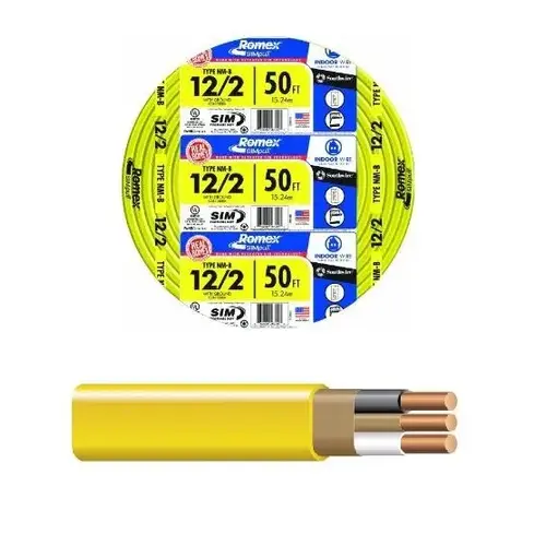 Romex SIMpull NM-B Copper Cable 12-Gauge 2-Conductor 50ft Romex SIMpull NM-B Copper Cable 12-Gauge 2-Conductor 50ft