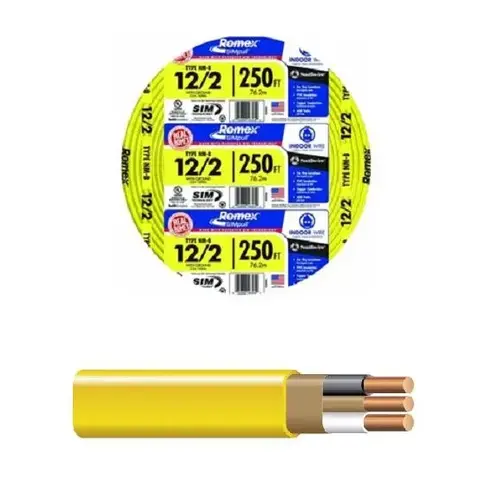 Romex SIMpull NM-B Copper Cable 12-Gauge 2-Conductor 250ft Romex SIMpull NM-B Copper Cable 12-Gauge 2-Conductor 250ft