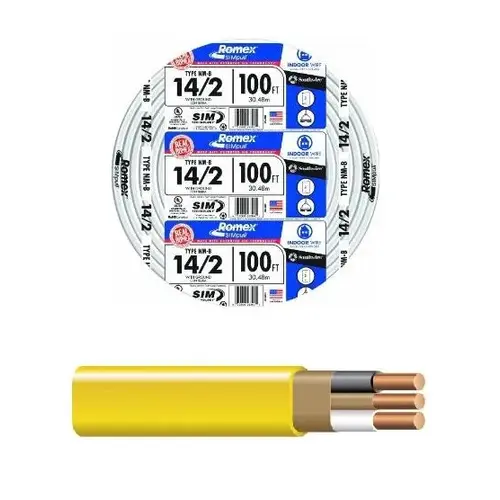 Romex SIMpull NM-B Copper Cable 14-Gauge 2-Conductor 100ft Romex SIMpull NM-B Copper Cable 14-Gauge 2-Conductor 100ft