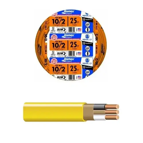 Romex SIMpull NM-B Copper Cable 10-Gauge 2-Conductor 25ft Romex SIMpull NM-B Copper Cable 10-Gauge 2-Conductor 25ft