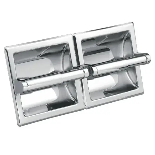 Hotel / Motel Recessed Double Paper Holder Bright Chrome Finish