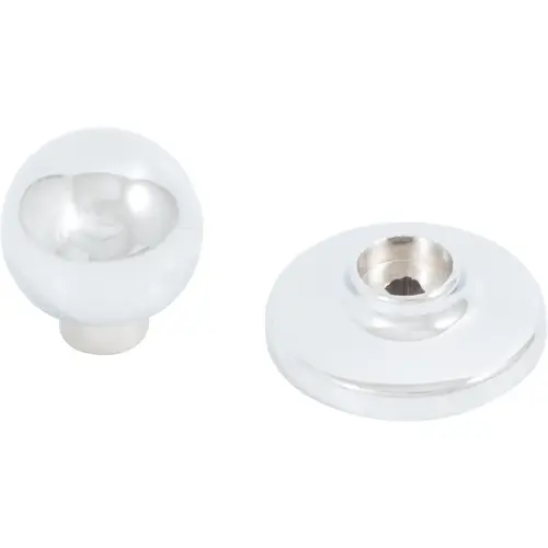 1-1/4" Round Bi-Fold Knob with Backplate -Polished Chrome 1-1/4" Round Bi-Fold Knob with Backplate -Polished Chrome
