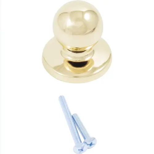 1-1/4" Round Bi-Fold Knob with Backplate -Polished Brass 1-1/4" Round Bi-Fold Knob with Backplate -Polished Brass