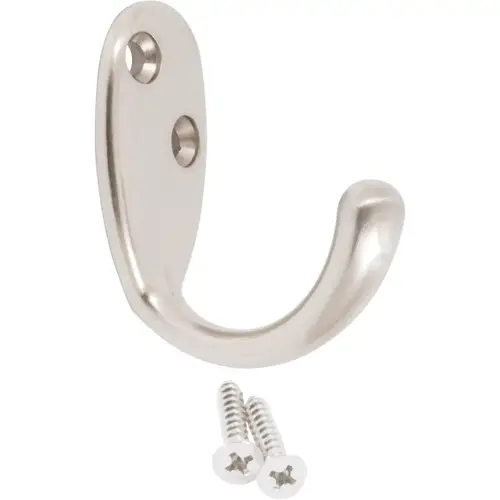 Single Robe Hook - Satin Nickel Single Robe Hook - Satin Nickel