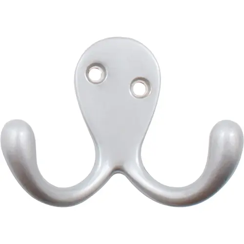 Double Robe Hook, 2-1/8" High, 1" Projection, Satin Chrome Double Robe Hook, 2-1/8" High, 1" Projection, Satin Chrome