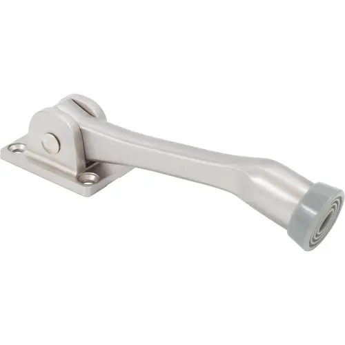 5" Heavy-Duty Kick-Down Door Stop - Satin Nickel