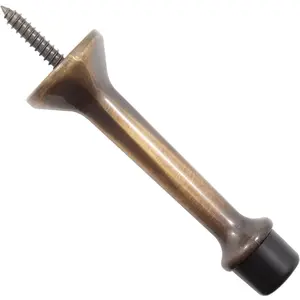 Stone Harbor Hardware 31504-5 3" Heavy-Duty Solid Door Stop - Antique Brass