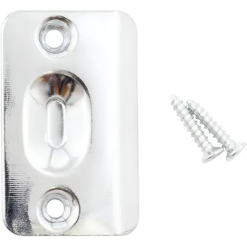 Ball Catch Strike Plate, 2-1/4" x 1-3/8", Polished Chrome Ball Catch Strike Plate, 2-1/4" x 1-3/8", Polished Chrome