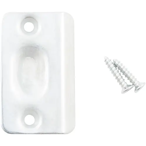 Ball Catch Strike Plate, 2-1/4" x 1-3/8", Satin Chrome Ball Catch Strike Plate, 2-1/4" x 1-3/8", Satin Chrome