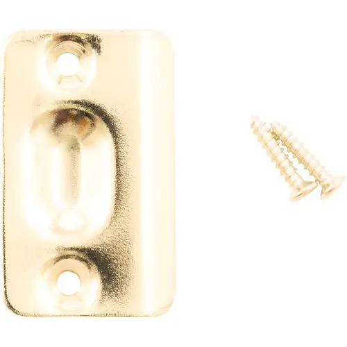 Ball Catch Strike Plate, 2-1/4" x 1-3/8", Polished Brass Ball Catch Strike Plate, 2-1/4" x 1-3/8", Polished Brass