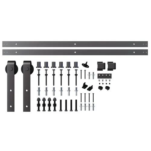 Barn Strap Sliding Door Set for 36" Doors - Matte Black Barn Strap Sliding Door Set for 36" Doors - Matte Black