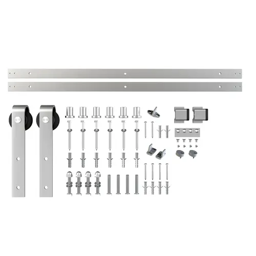 Barn Strap Sliding Door Set for 36" Doors - Satin Stainless Steel Barn Strap Sliding Door Set for 36" Doors - Satin Stainless Steel