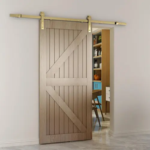 Barn Strap Sliding Door Set for 36" Doors - Satin Brass