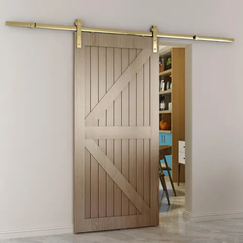 Barn Strap Sliding Door Set for 48" Doors - Satin Brass Barn Strap Sliding Door Set for 48" Doors - Satin Brass