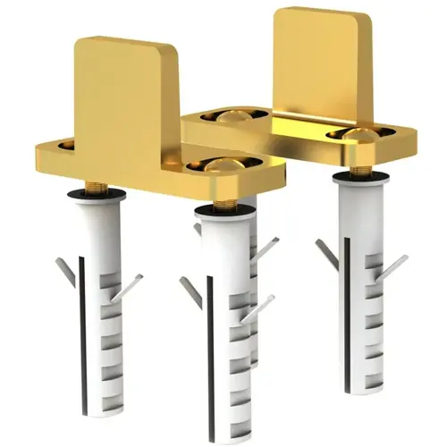 Floor Mount Metal Door Guide Set for Sliding Doors, Satin Brass Floor Mount Metal Door Guide Set for Sliding Doors, Satin Brass