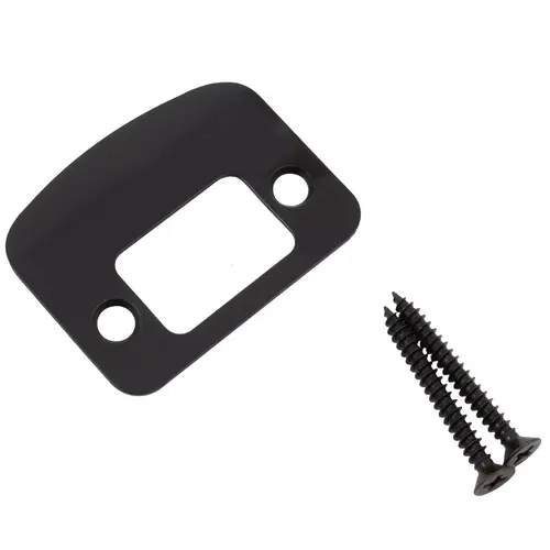 2-1/4" Full Lip Round Corner Deadbolt Strike - Matte Black