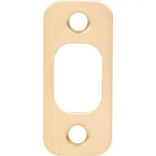 2-1/4" x 1" Round Corner Deadbolt Strike - Satin Brass