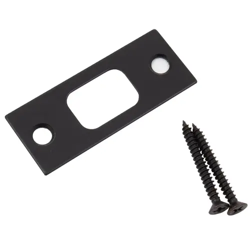 2-3/4" x 1-1/8" Square Corner Deadbolt Strike - Matte Black